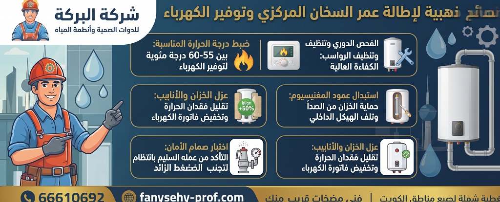 نصائح ذهبية من خبراء البركة لإطالة عمر السخان المركزي وتوفير الكهرباء