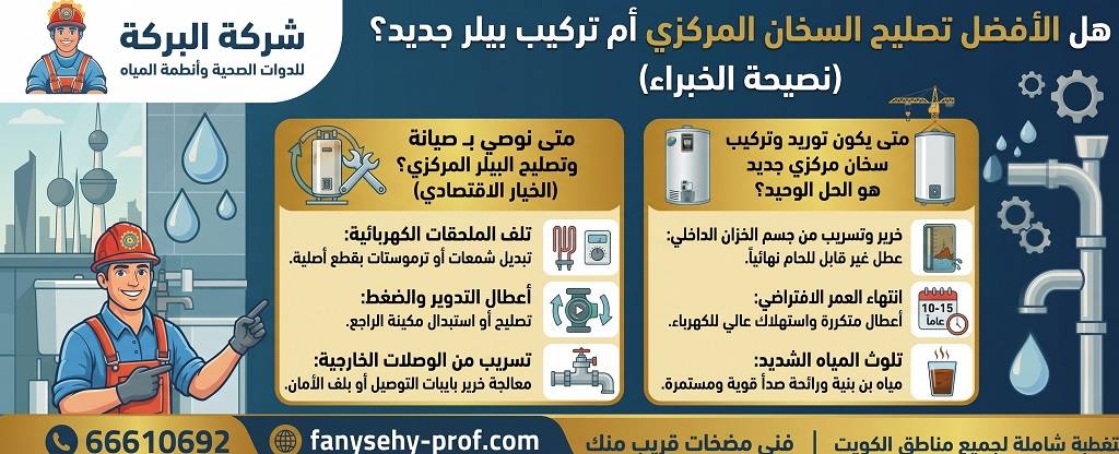 هل الأفضل تصليح السخان المركزي أم تركيب بيلر جديد؟ (نصيحة الخبراء)